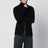 Cardigan in maglia con zip in cotone e lana nero