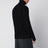Cardigan in maglia con zip in cotone e lana nero