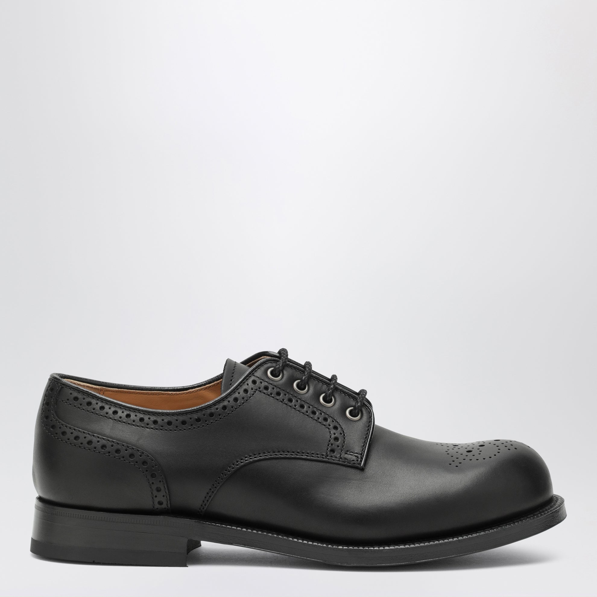 Schwarze Schnürschuhe aus Leder