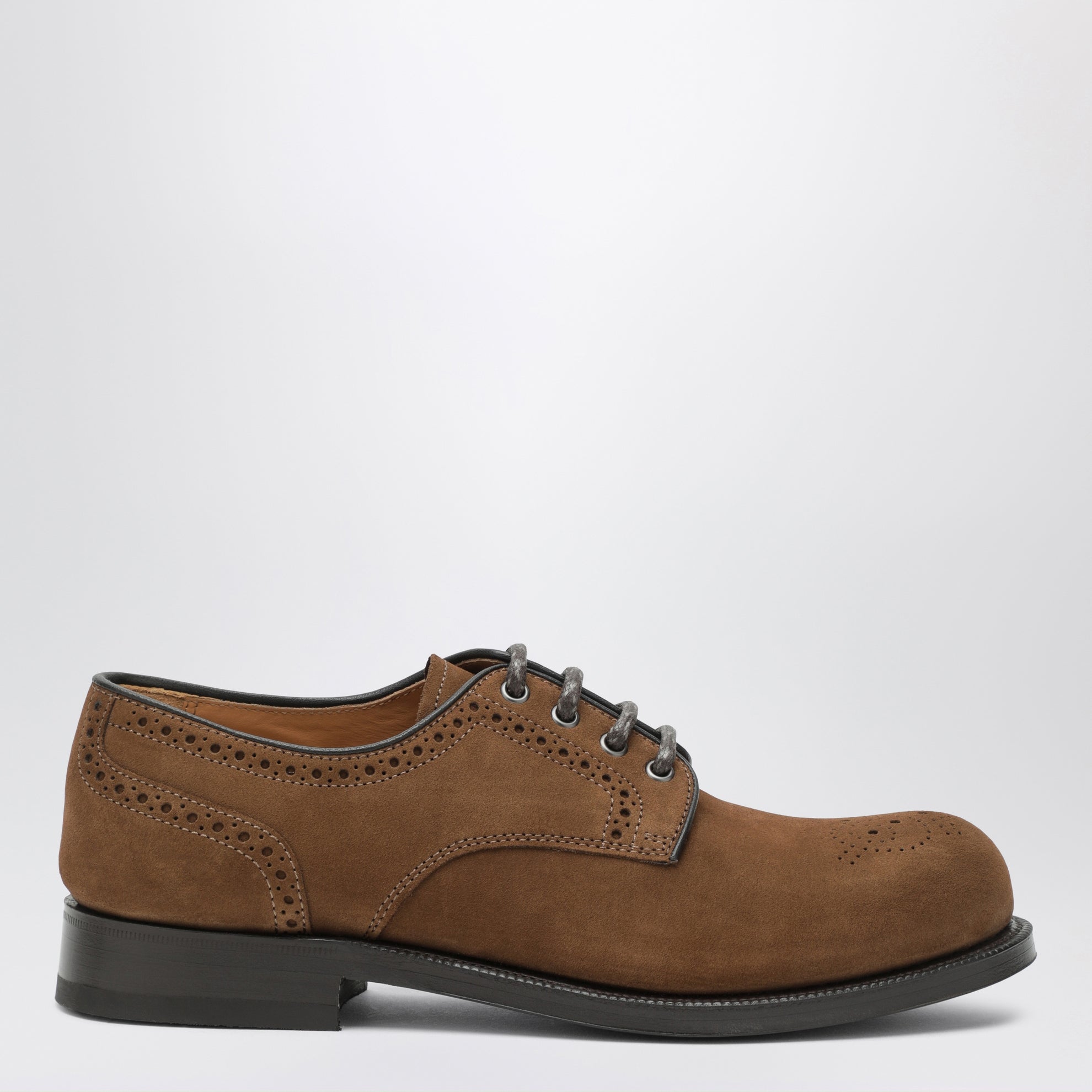 Chaussures à lacets couleur tabac en daim