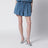 Bloomer mini skirt in blue cotton-blend denim