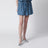 Bloomer mini skirt in blue cotton-blend denim