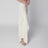 White mini skirt with side train