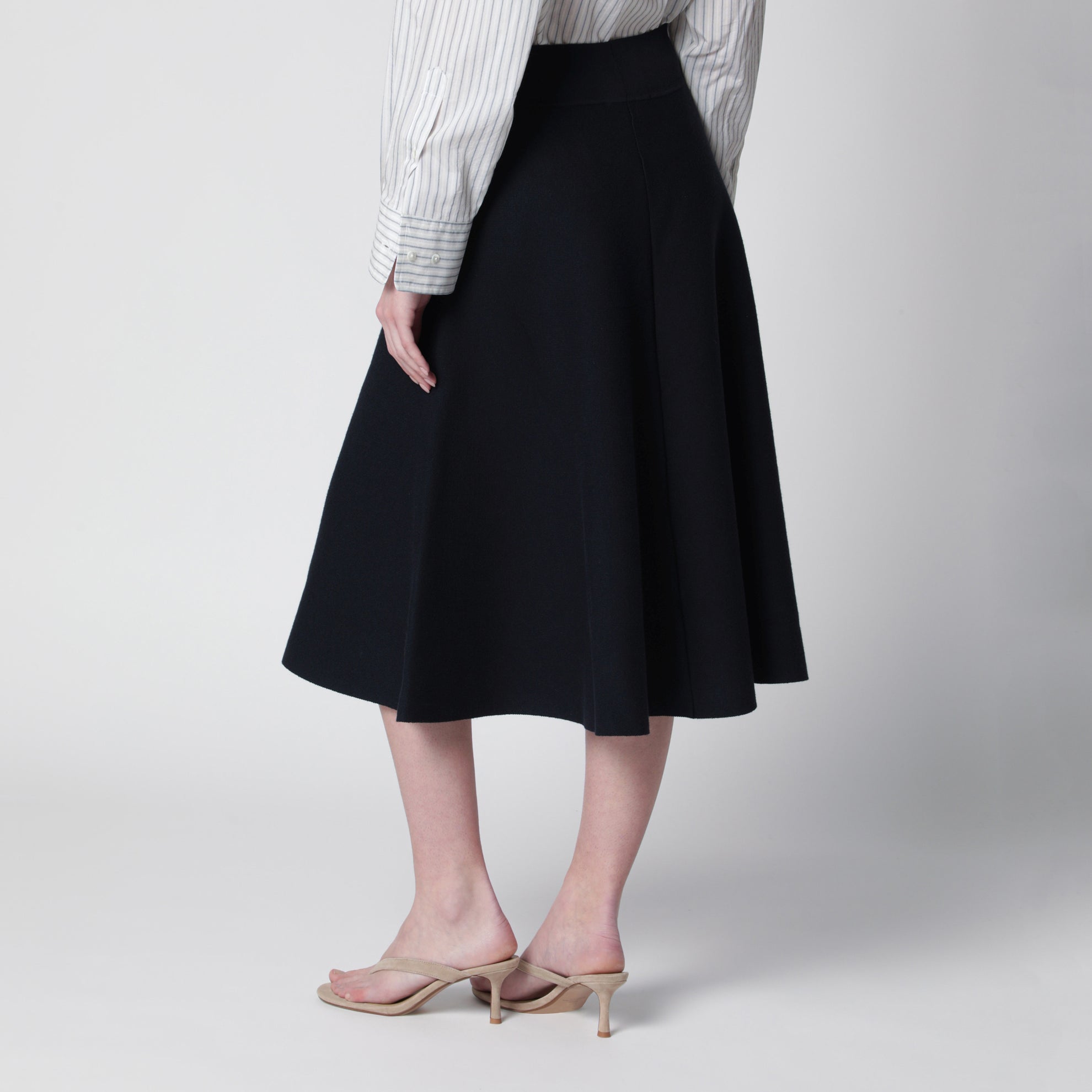 Luglio midi knit skirt in blue viscose blend