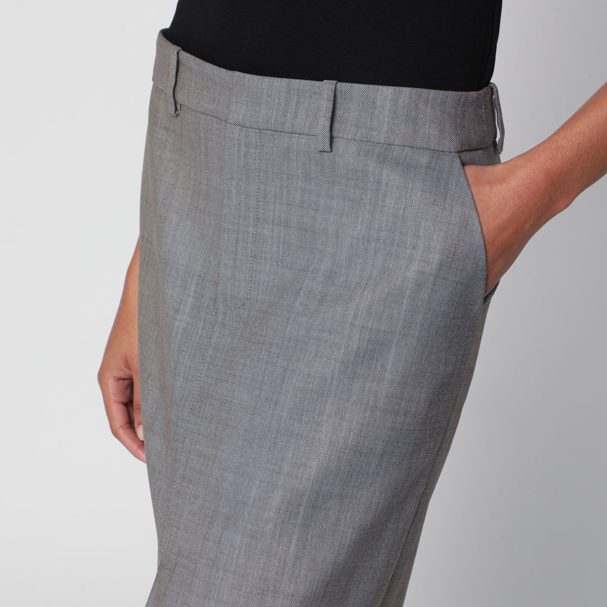 Light taupe Maybelle pencil skirt in wool