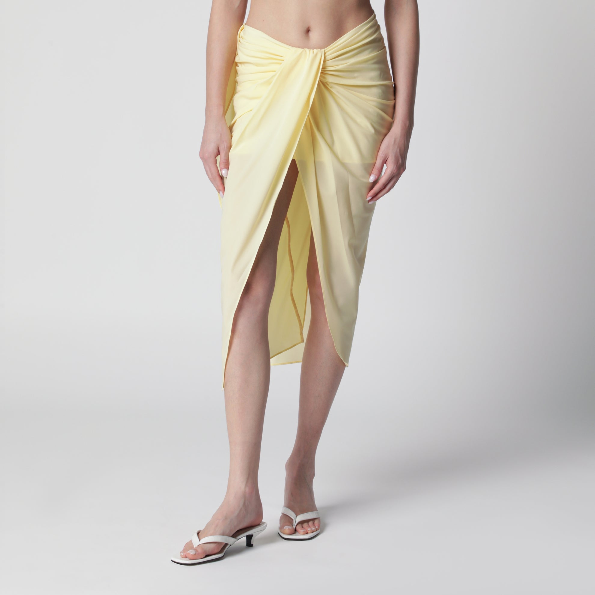 Light yellow asymmetric pareo skirt