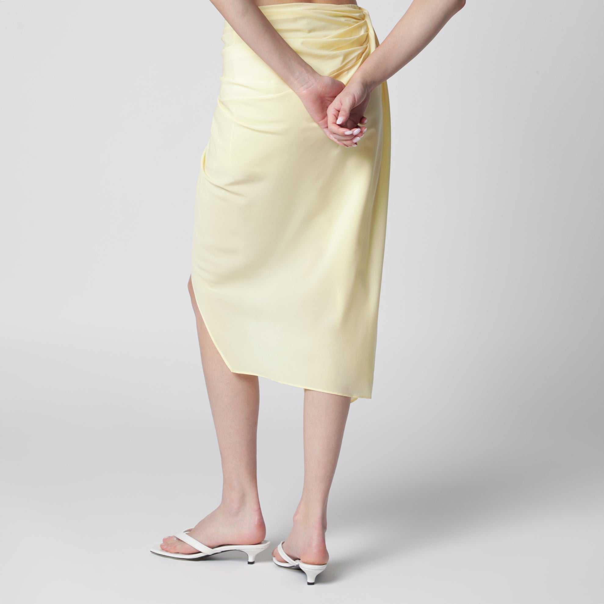 Light yellow asymmetric pareo skirt