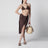 Brown asymmetric pareo skirt