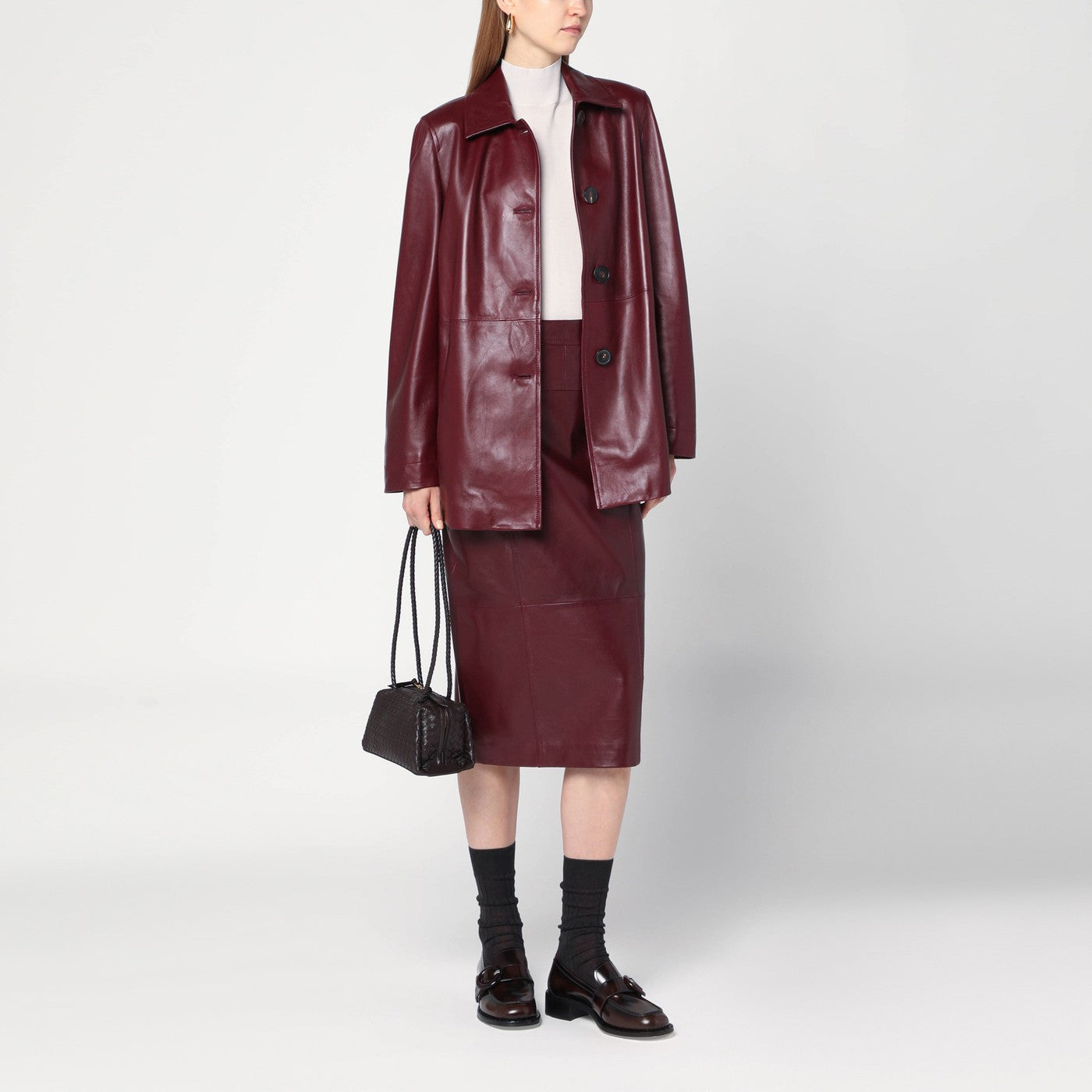 White turtleneck vest in wool