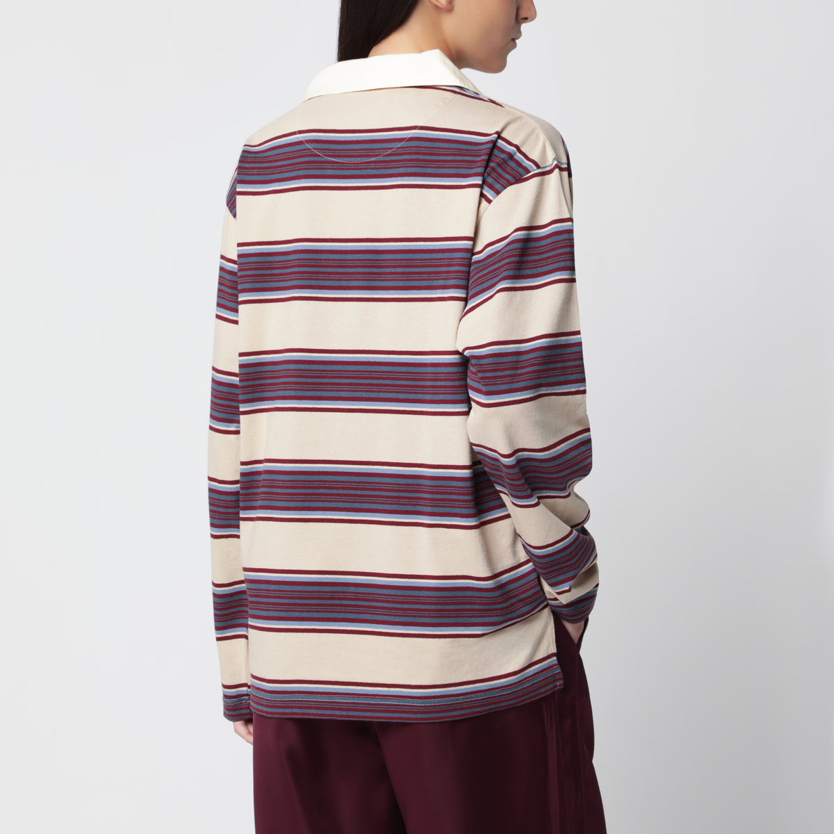 Polo de rugby en jersey de coton rayé