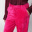 Pantaloni cropped Cadillac rosa in velluto a coste