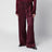 Pantalon fluide couleur aubergine en viscose brillante