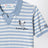 White/light blue striped polo shirt with Snoopy embroidery