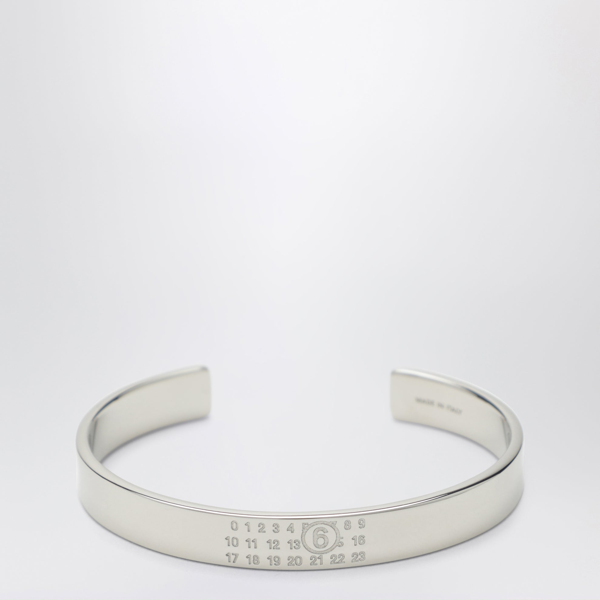 Numeric Logo rigid bracelet in silver-tone metal