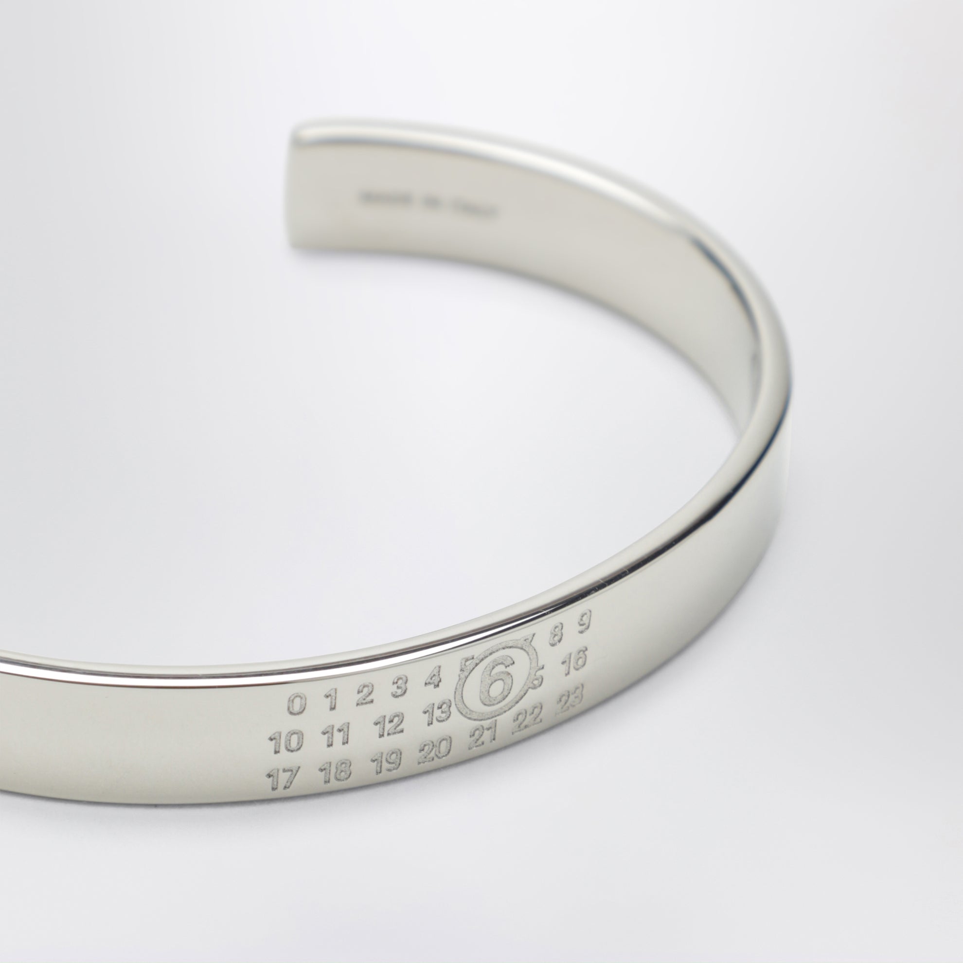 Numeric Logo rigid bracelet in silver-tone metal