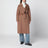 Cappotto midi color cammello in lana e cachemire