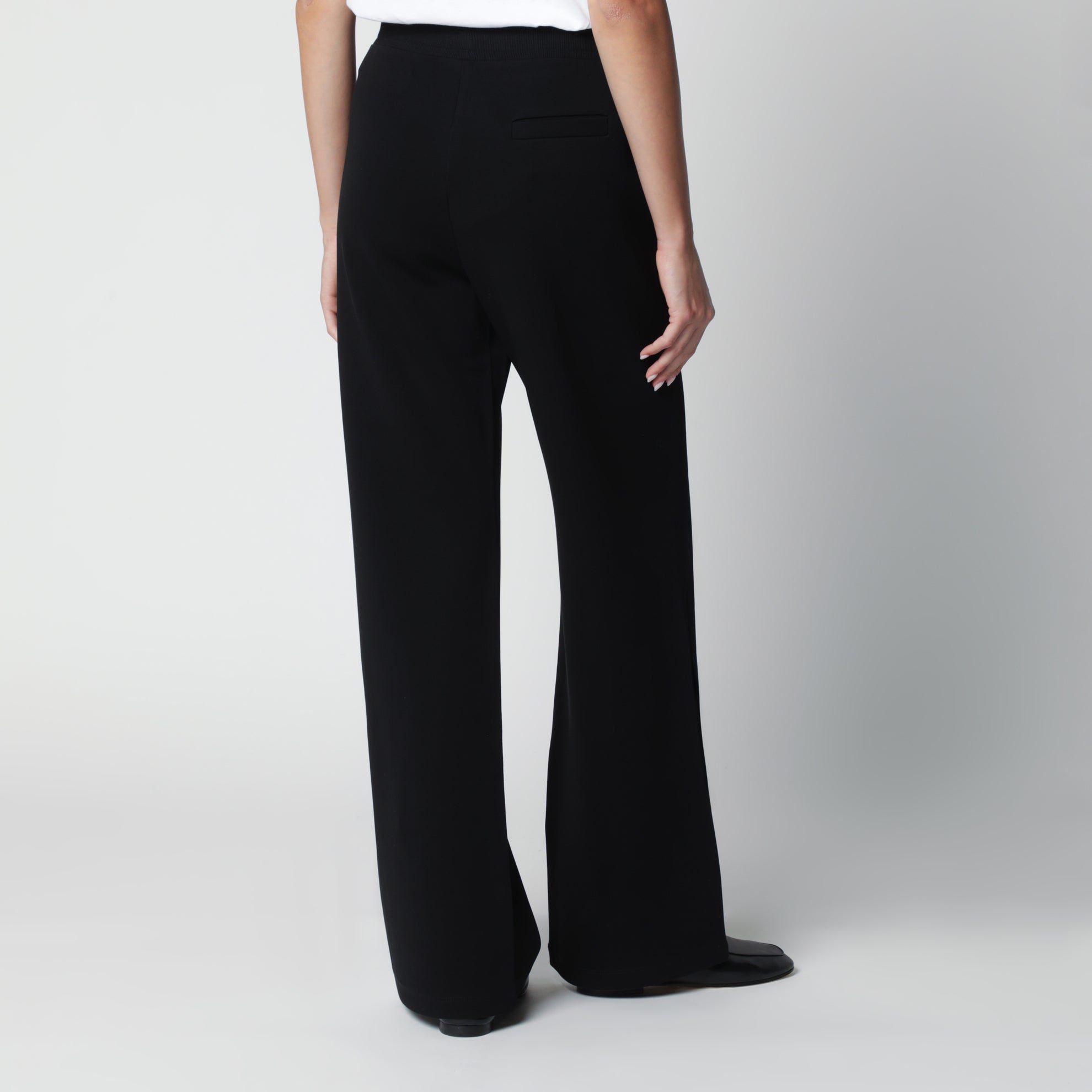 Weite schwarze Hose aus Double-Jersey