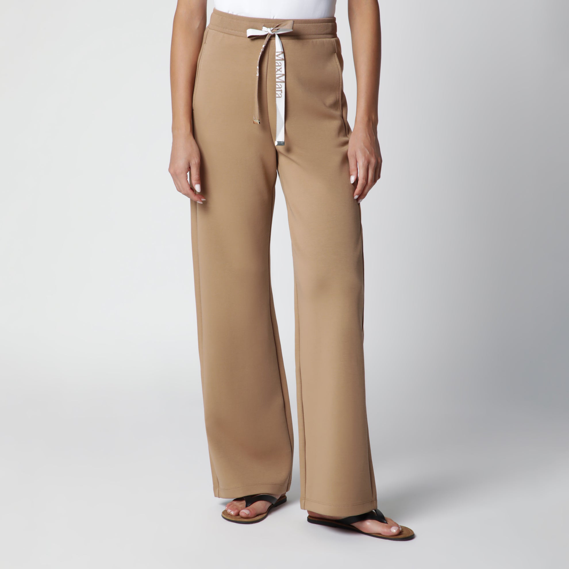 Hose aus Baumwolljersey in Camel