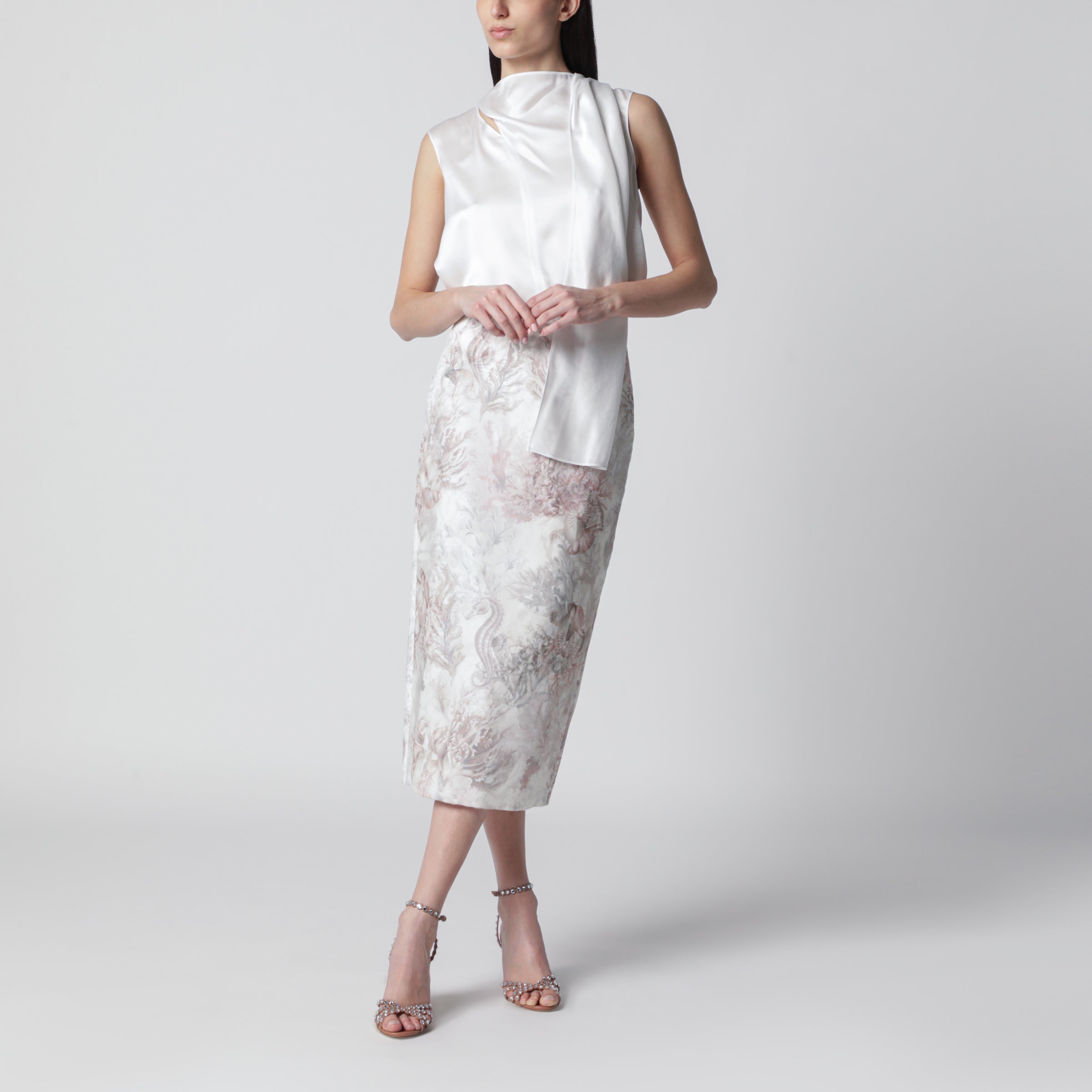 S Max Mara White silk satin top | TheDoubleF