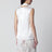 White silk satin top