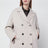 Cappotto midi color sabbia in drap di lana