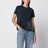 T-shirt blu marino in cotone con stampa logo