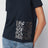 Marineblaues Baumwoll-T-Shirt mit Logoprint