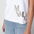 Weißes Baumwoll-T-Shirt mit Logoprint