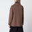 Veste croisée simple en laine double marron