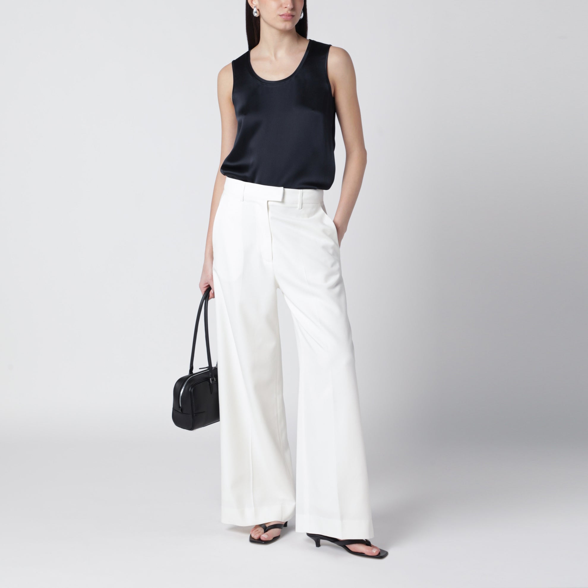 Midnight blue satin top