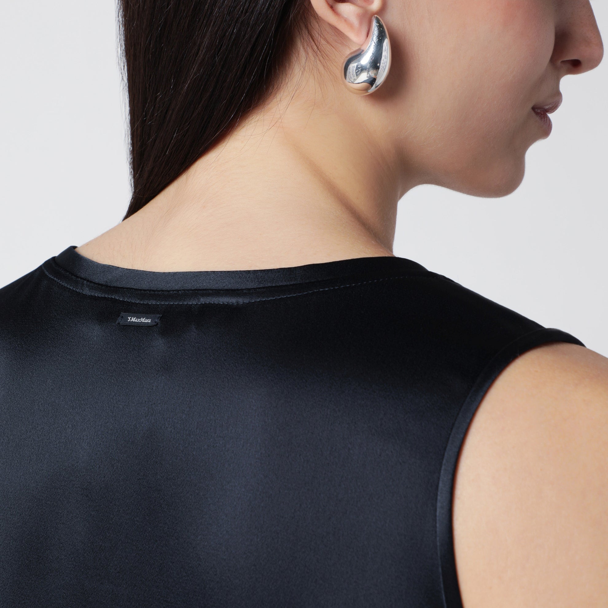 Midnight blue satin top