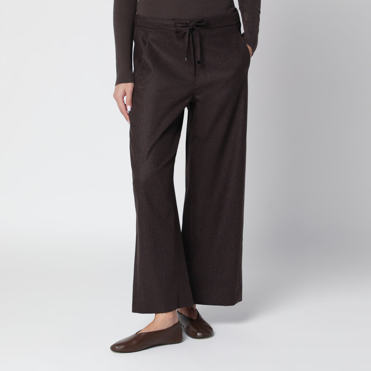 Pantalon de jogging marron en laine stretch
