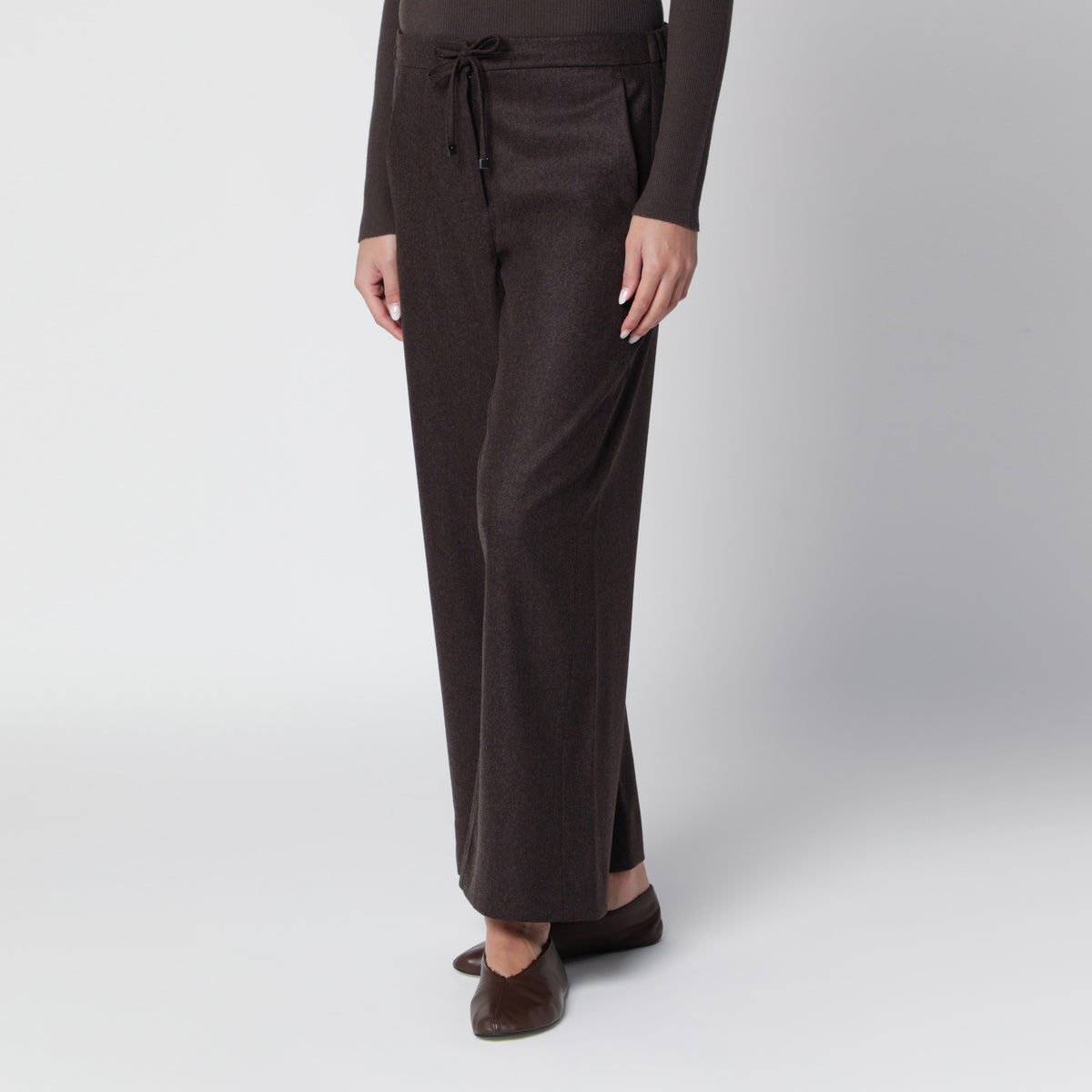 Pantalon de jogging marron en laine stretch