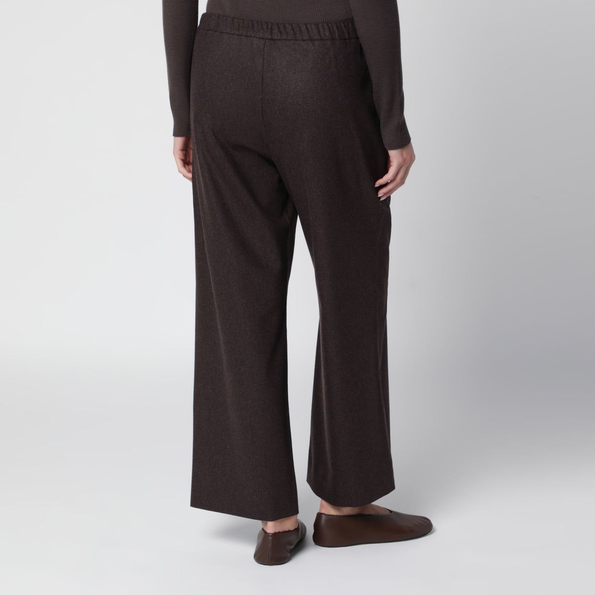 Pantalon de jogging marron en laine stretch