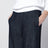 Pantalone dritto in denim di cotone e lino blu notte