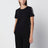 T-shirt nera in misto cotone con ricamo logo