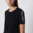 T-shirt en mélange de coton noir avec logo brodé