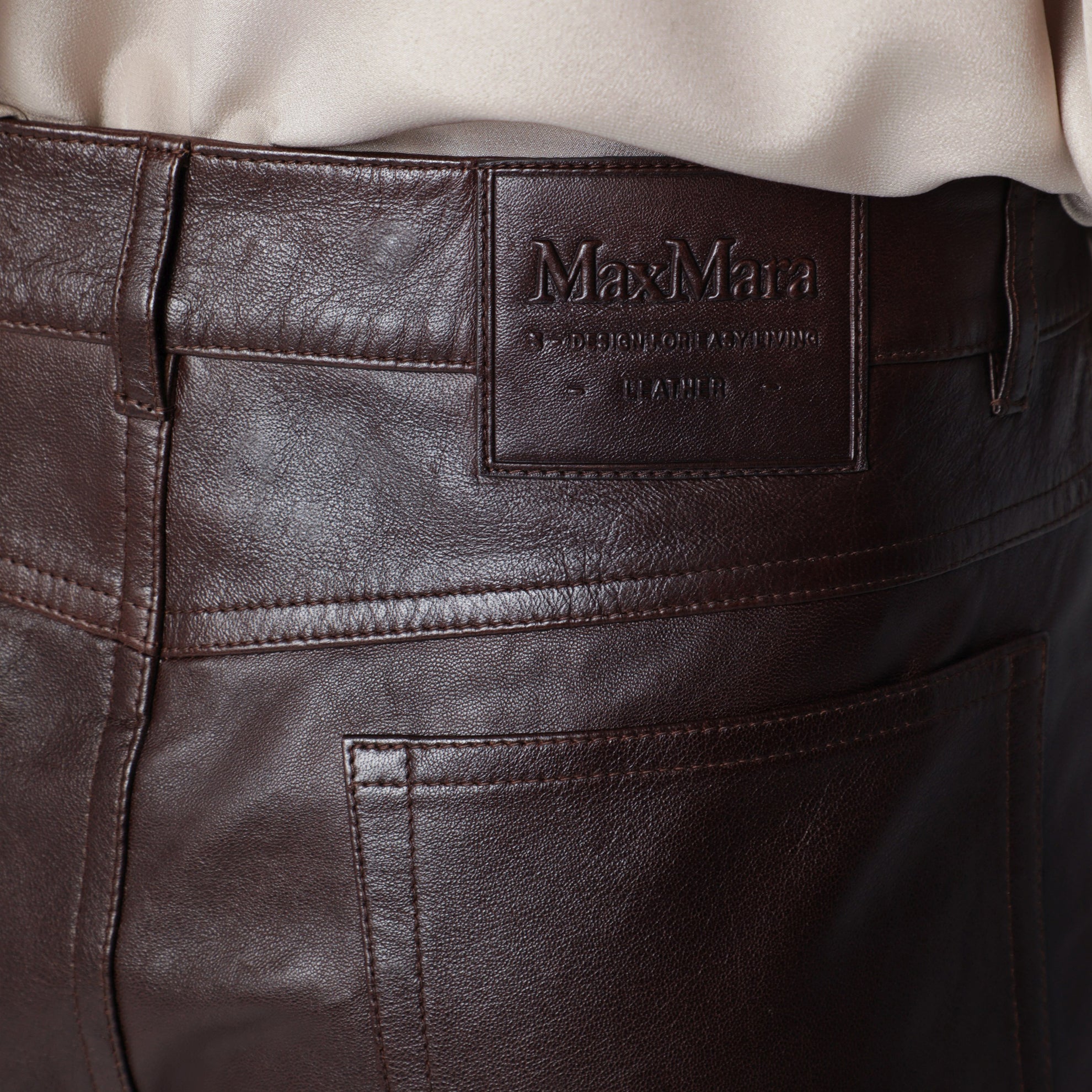 Pantalone in nappa d’agnello marrone