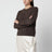 Pull en yak marron à col rond