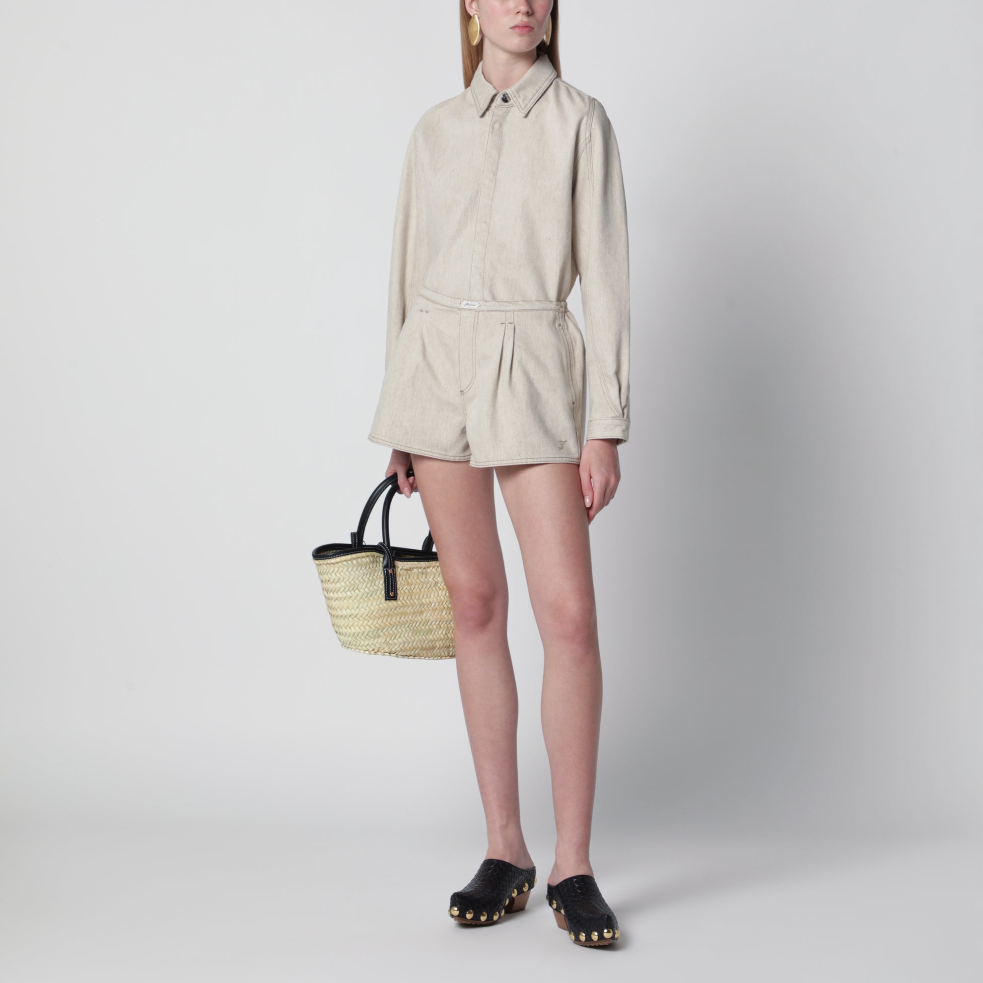 Shorts beige in denim Amelo de-Nîmes