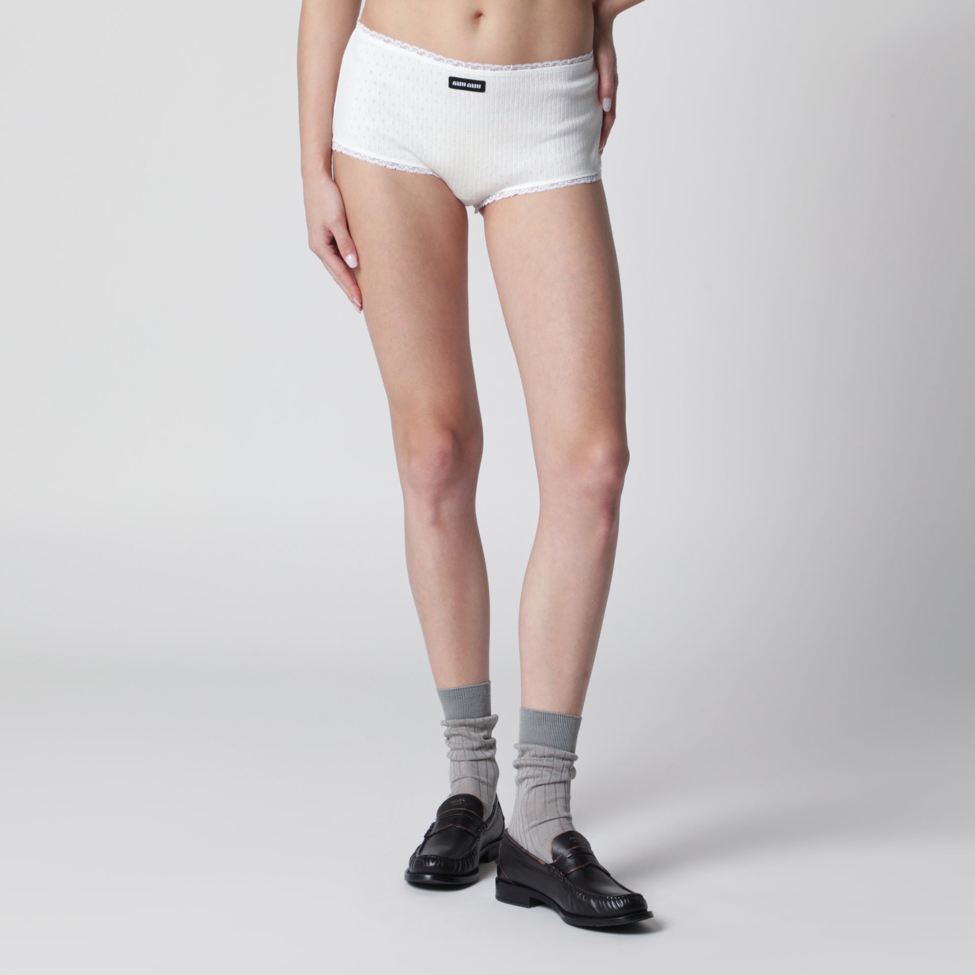 White cotton culottes
