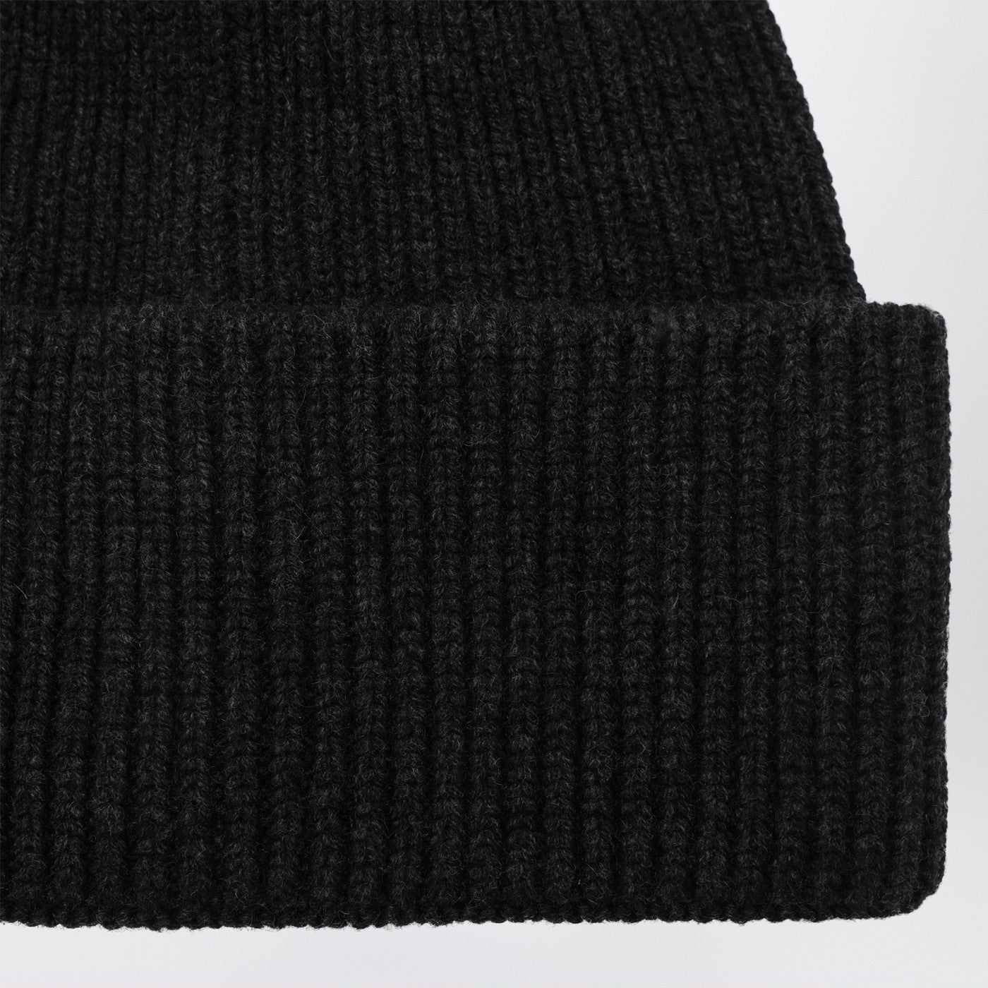 Anthracite wool and cashmere beanie