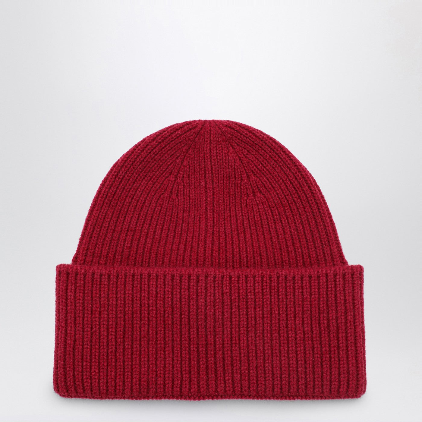 Cuffia in lana e cashmere bordeaux