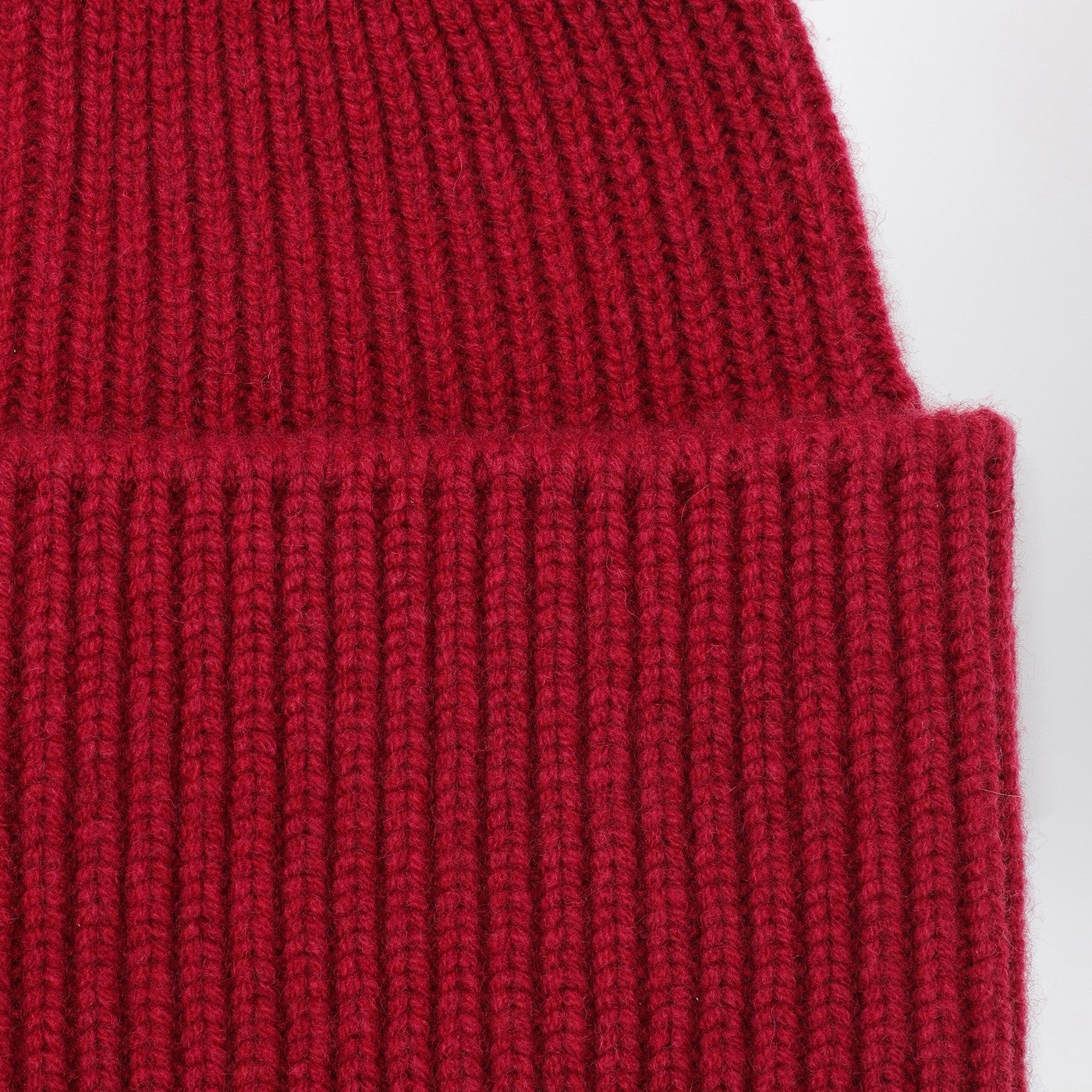 Cuffia in lana e cashmere bordeaux