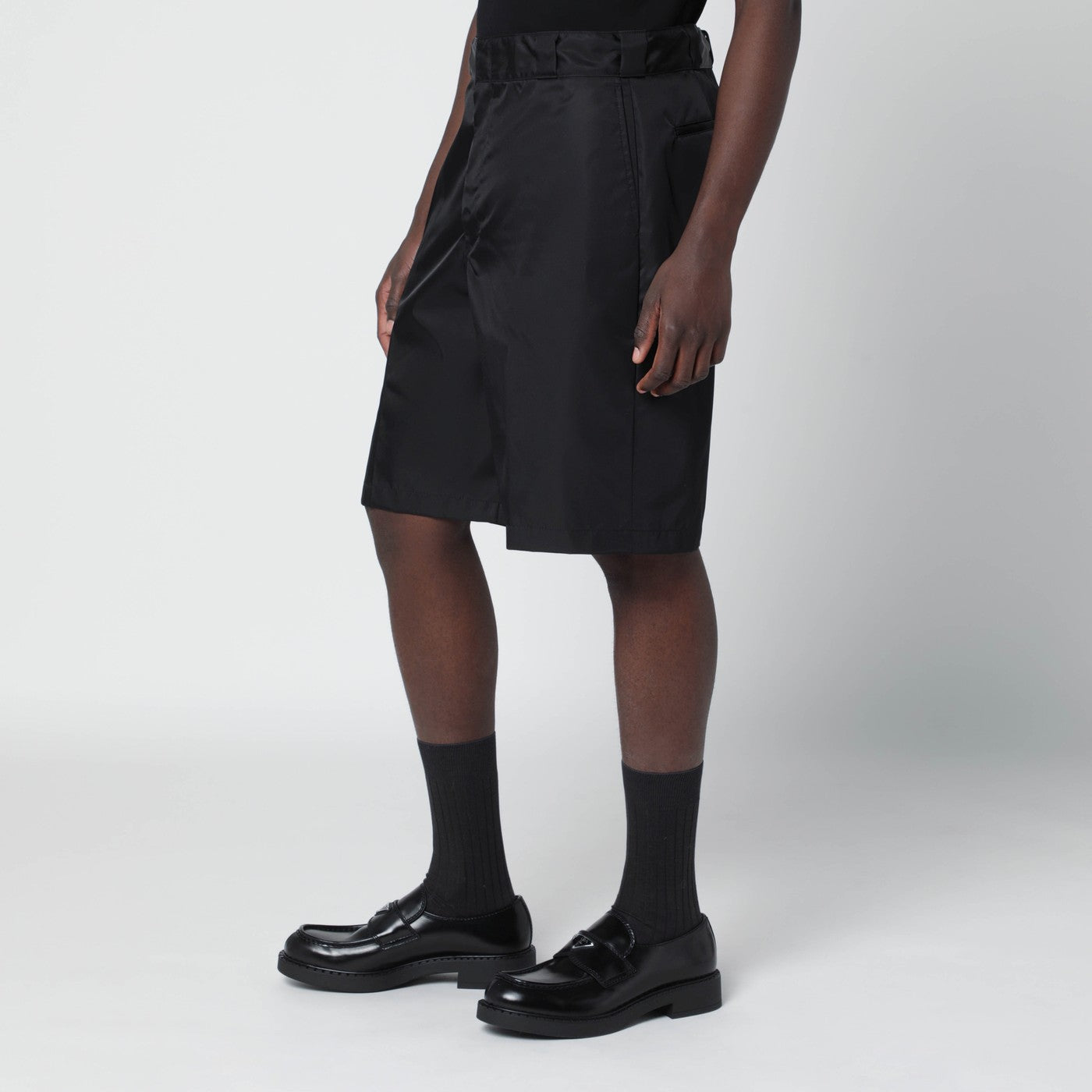 Black Re-Nylon Bermuda shorts