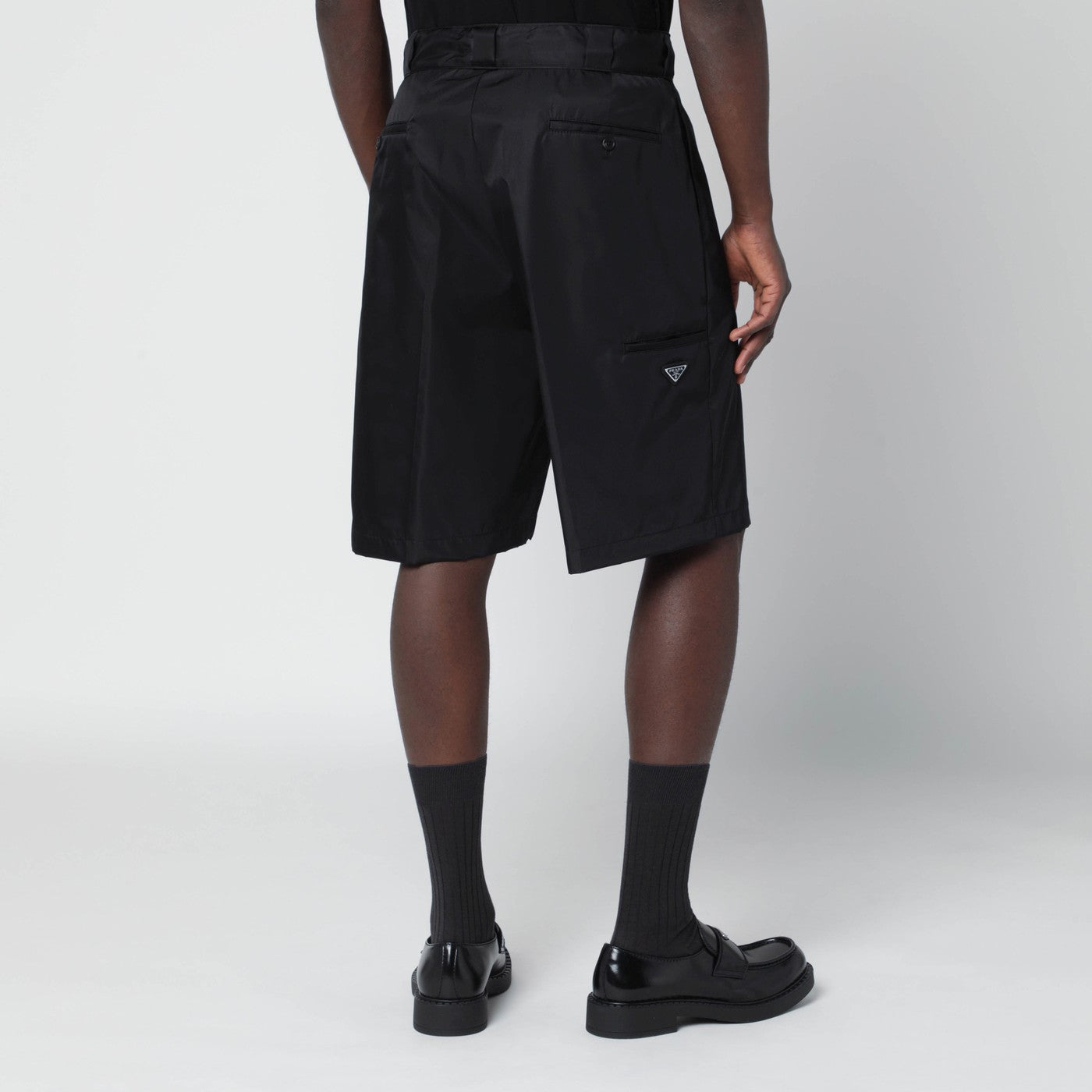 Black Re-Nylon Bermuda shorts