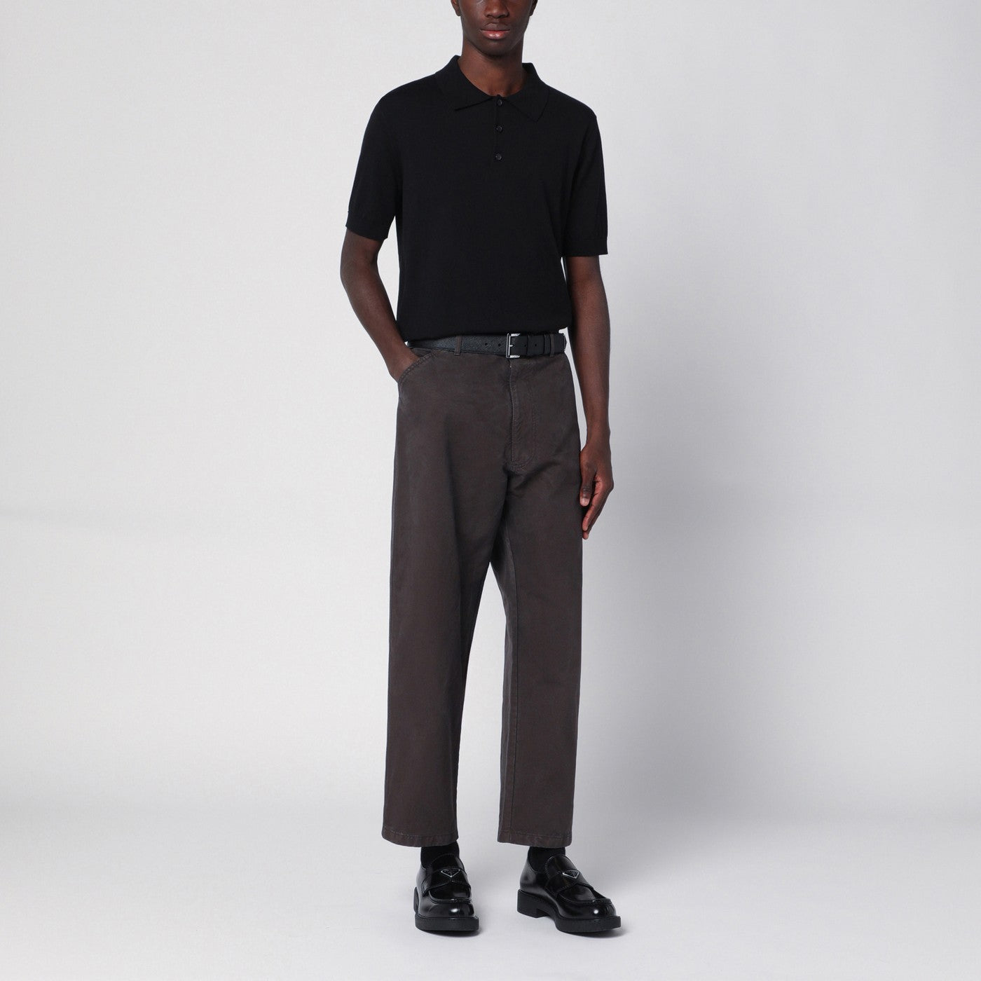 Braune Baumwollhose mit Vintage-Effekt