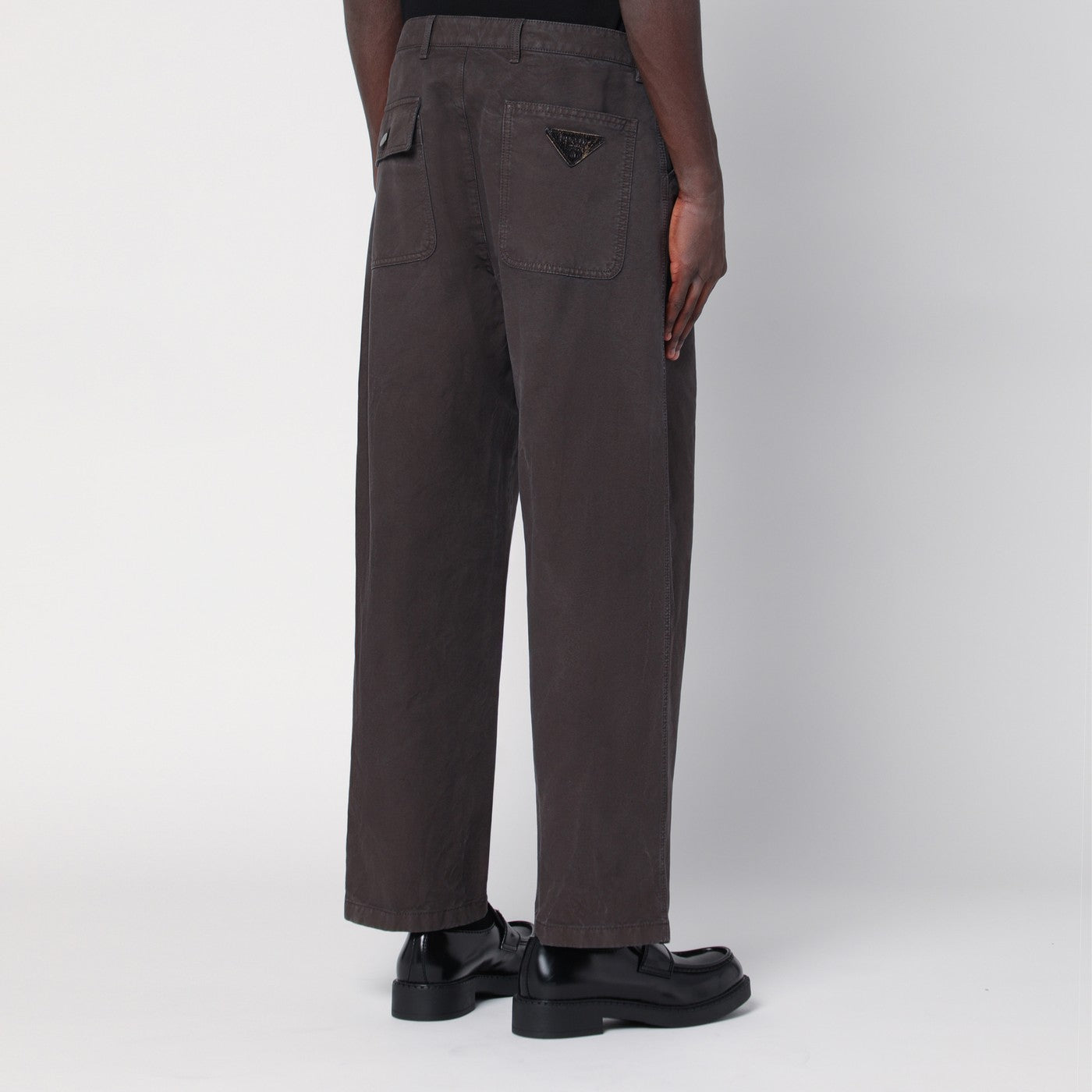 Braune Baumwollhose mit Vintage-Effekt