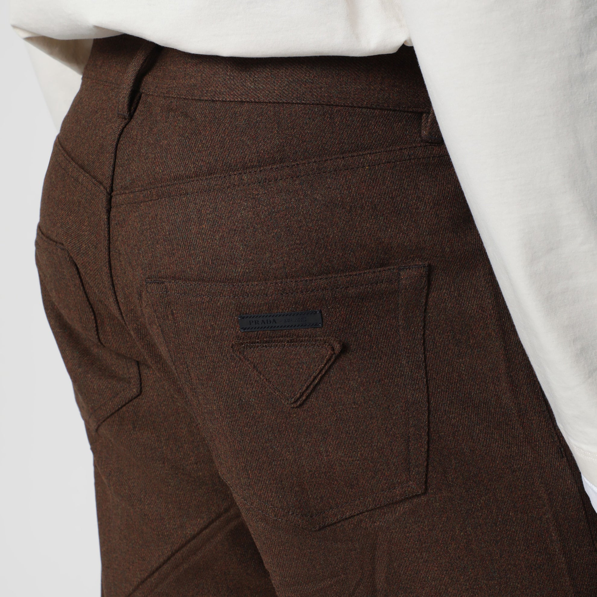 Ebony-colored wool trousers