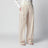 Wide-leg trousers in ecru organza cotton voile